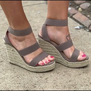 Taupe wedges from Chase and Chloe